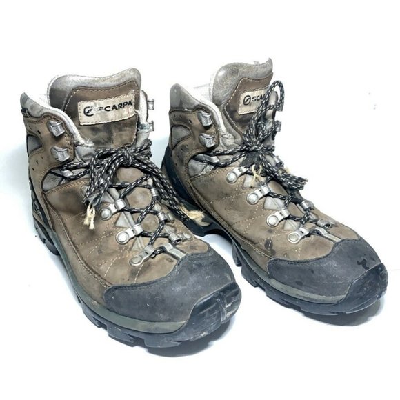 Scarpa Hiking Trail Boots Brown Leather Lace Up 6 - Picture 1 of 8